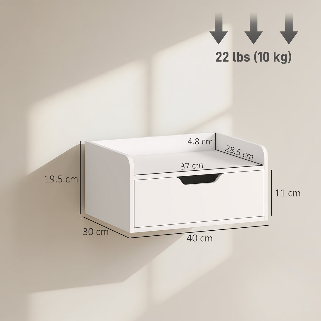 Floating Nightstands Set of 2, Wall Mounted Bedside Table with Drawer 