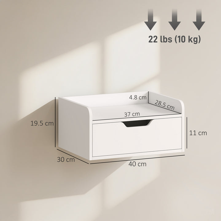 Floating Nightstands Set of 2, Wall Mounted Bedside Table with Drawer 