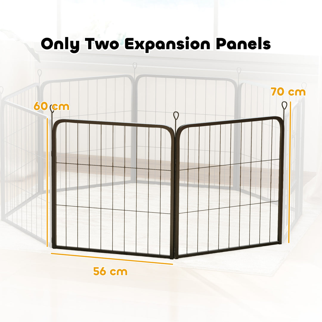 Two-Piece Dog Pen Expansion Pack for Small Dogs, 60cm Tall Animal Pen with Three Connecting Stakes