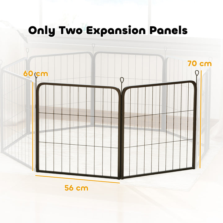 Two-Piece Dog Pen Expansion Pack for Small Dogs, 60cm Tall Animal Pen with Three Connecting Stakes