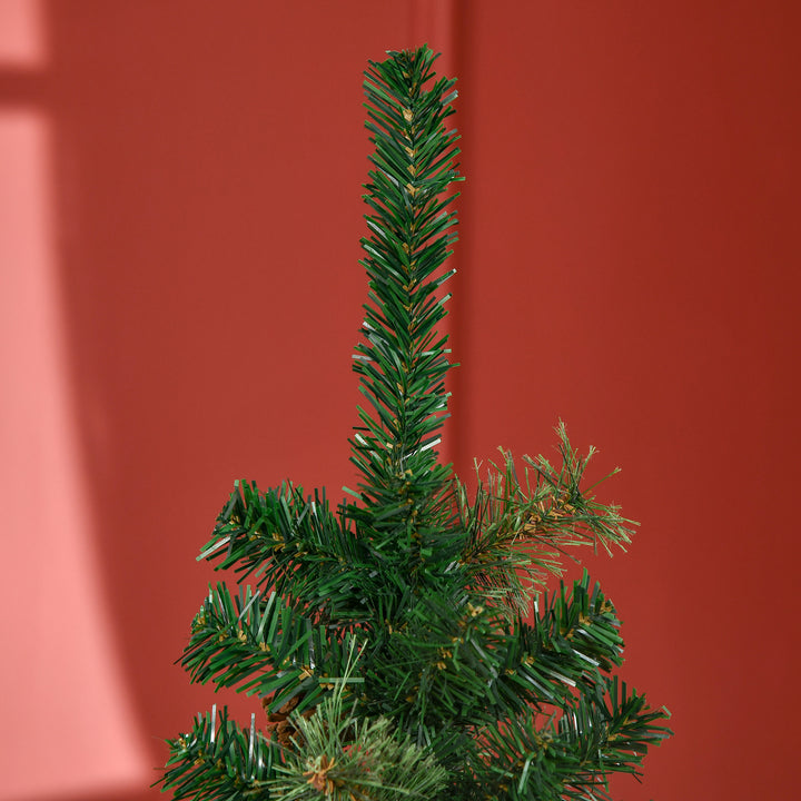 5.5FT Tall Pencil Slim Artificial Christmas Tree with Realistic Branches, Tip Count and Pine Cones, Pine Needles Tree, Xmas Decoration, Green