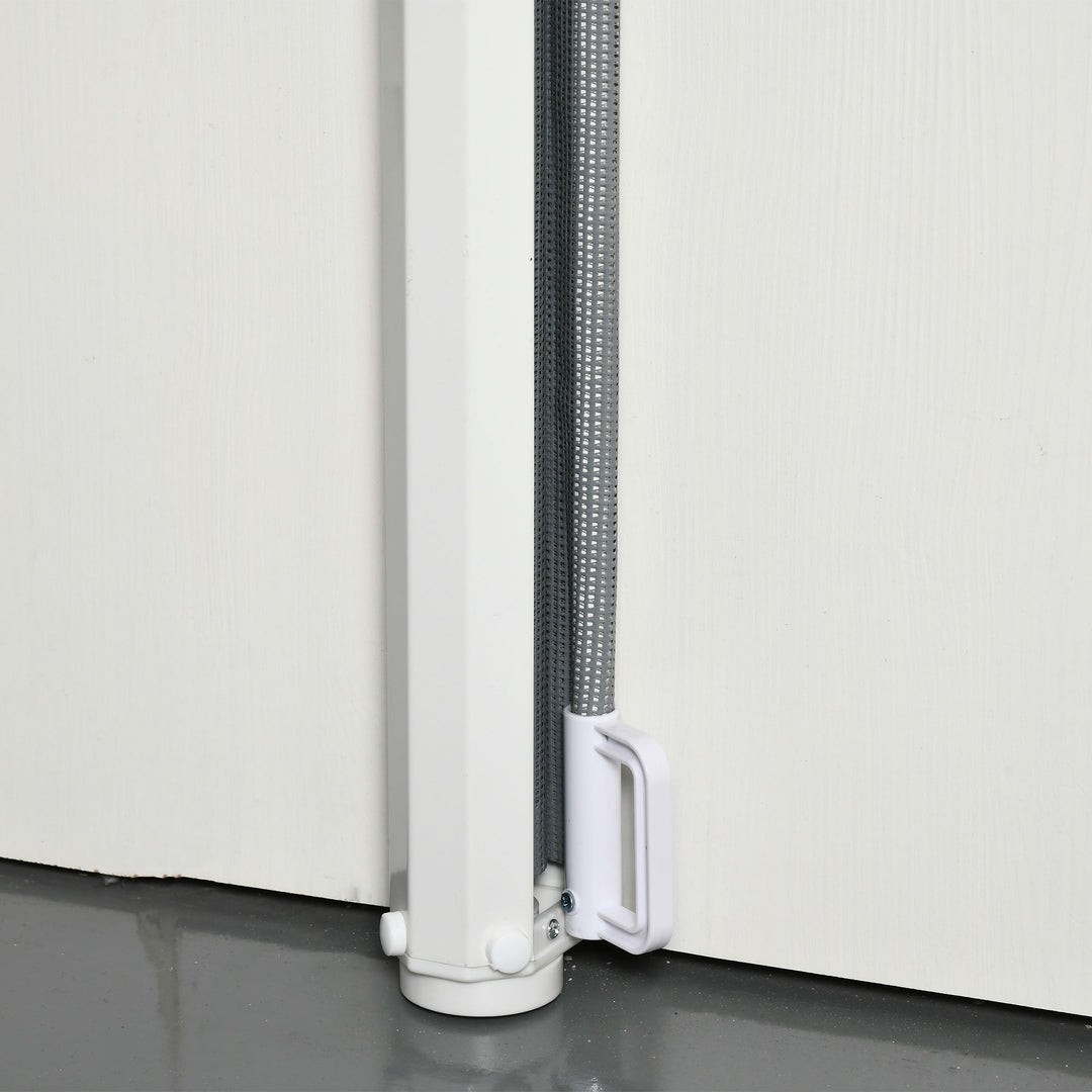 Retractable Stair Gate for Dogs, Pet Mesh Safety Gate Extends up to 115cm for Doorways Indoor- Grey