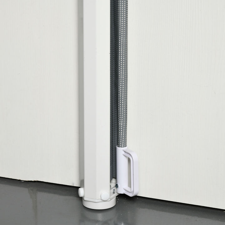 Retractable Stair Gate for Dogs, Pet Mesh Safety Gate Extends up to 115cm for Doorways Indoor- Grey