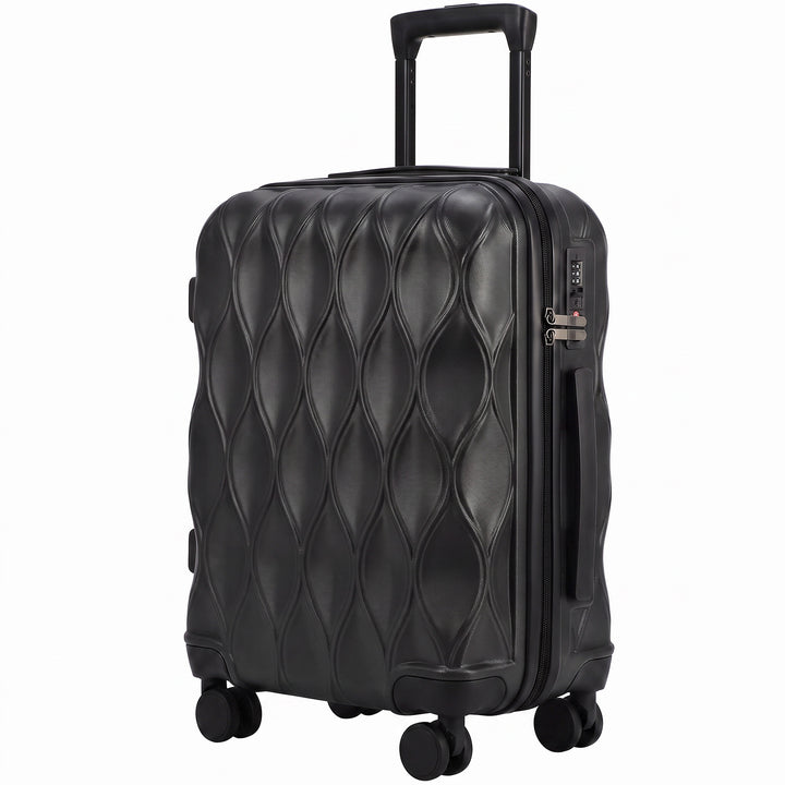 20Inch Suitcase, ABS Hard Shell Carry On Luggage with TSA Lock - Black