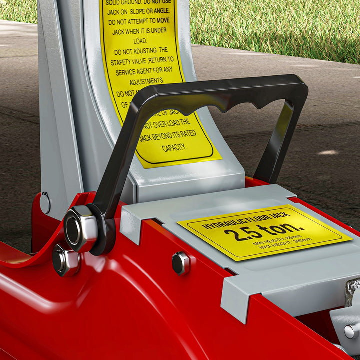 Low Profile Jack, Hydraulic Racing Floor Jack, 8-38cm Lifting Range, 2.5 Ton Capacity, Red