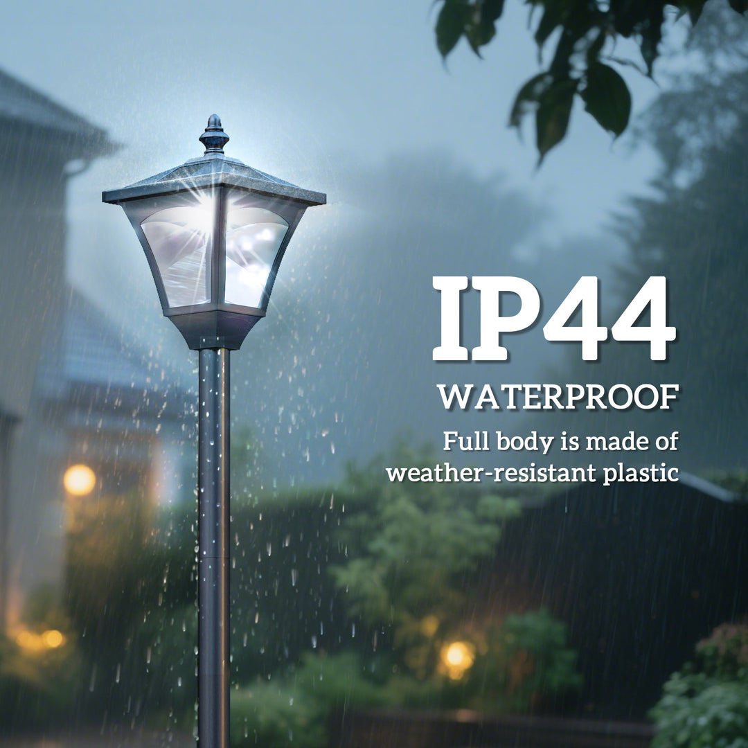 Outdoor Garden Solar Post Lamp Photosensitive LED Lantern Bollard Pathway 1.2M Tall – Black