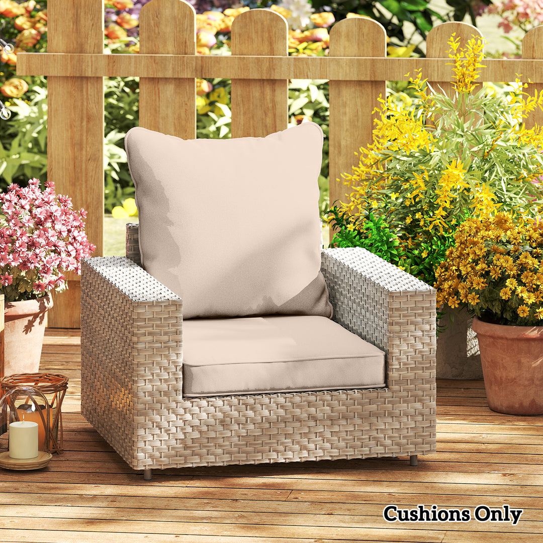 Seat and Back Padded Cushion Set, CUSHION ONLY - Beige