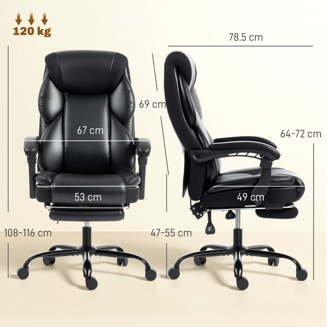 Adjustable Office Chair Reclining Computer Desk Chair with Footrest, A