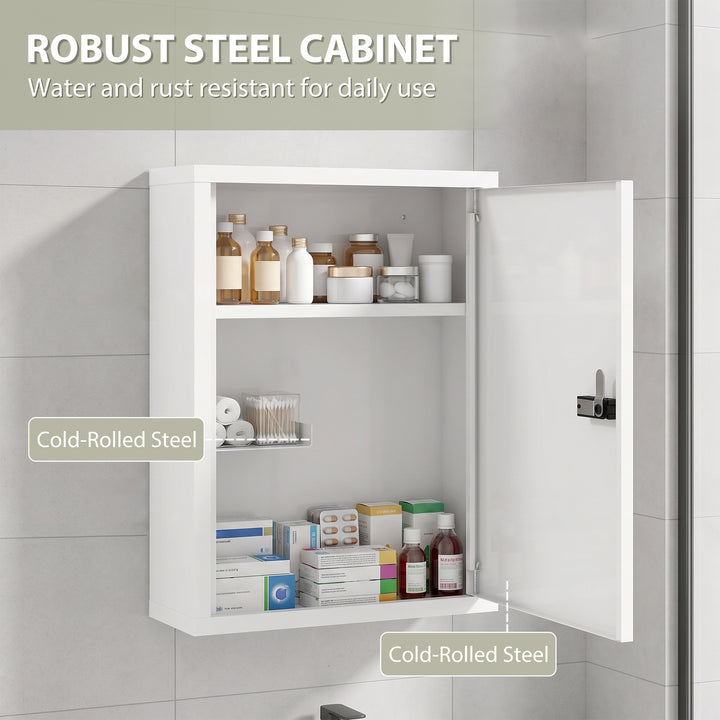 Wall Mount Medicine Cabinet, Bathroom Cabinet with Combination Lock, D