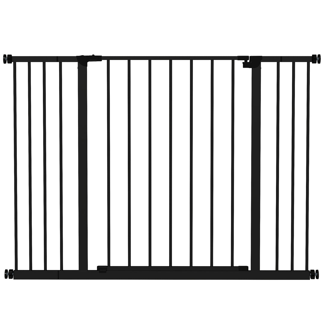 Dog Gate Pet Safety Gate Stair Barrier Pressure Fit Adjustable 76-82/86-97/101-107 cm, Black