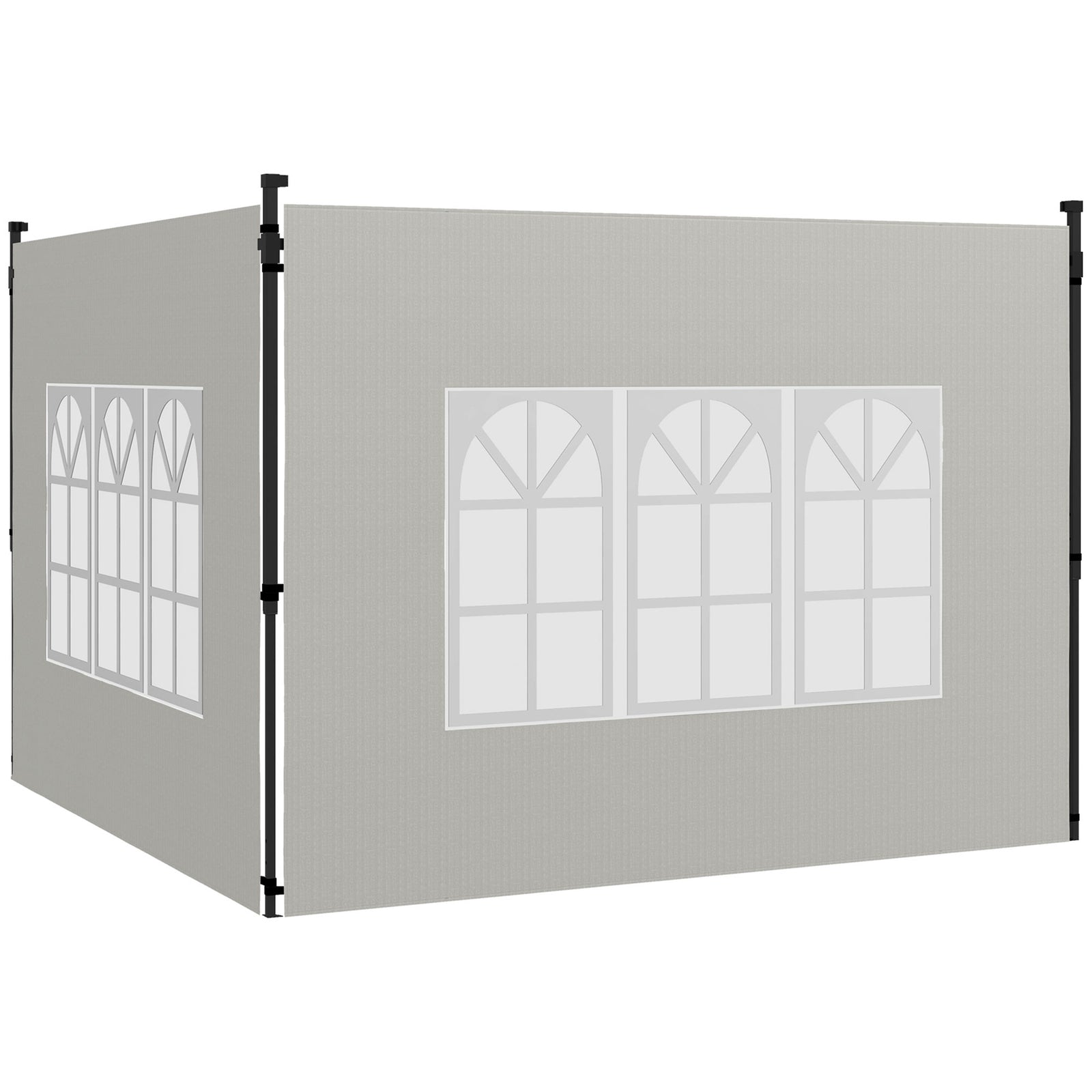 Gazebo Side Panels, Sides Replacement with Window for 3x3(m) or 3x6m Gazebo Canopy, 2 Pack, White
