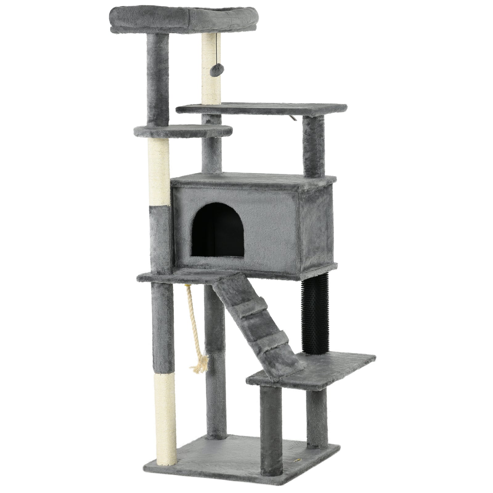 Cat Tree Tower for Indoor Cats, with Scratching Post, Cat House, Toy, Grey