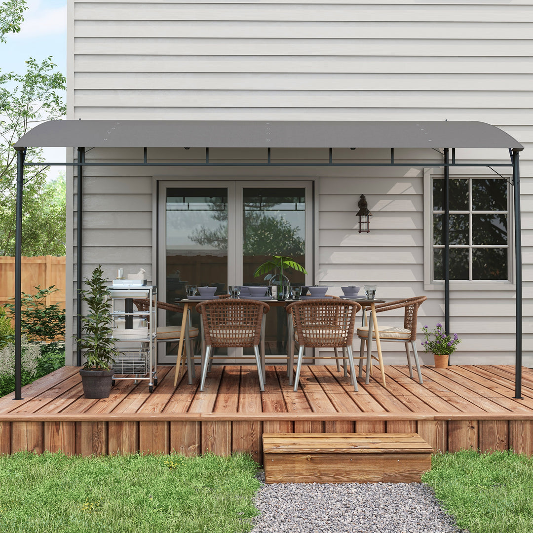 3 x 4m Metal Frame Pergola - Grey