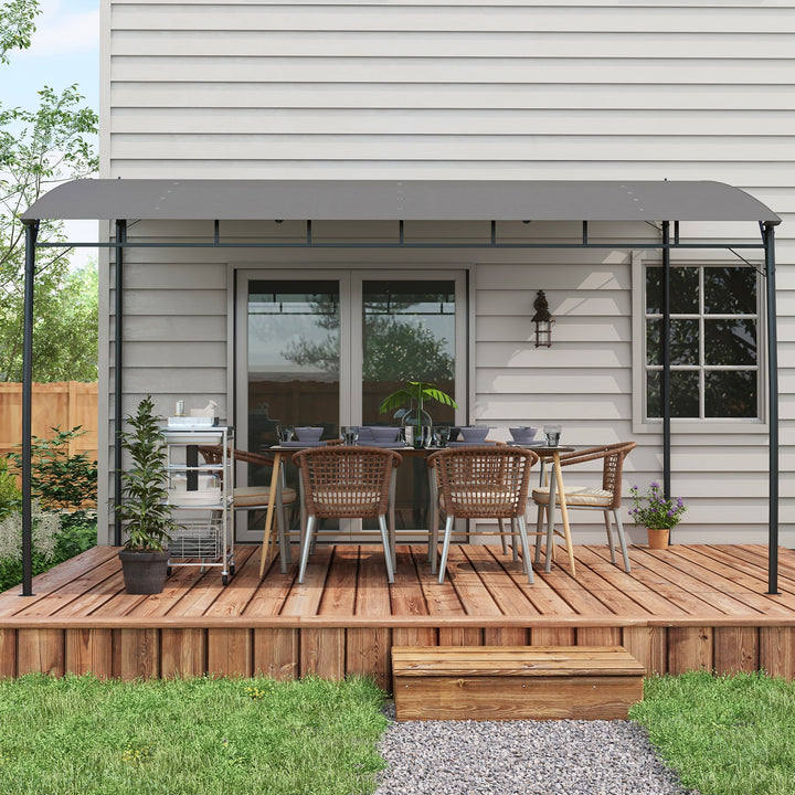 3 x 4m Metal Frame Pergola - Grey