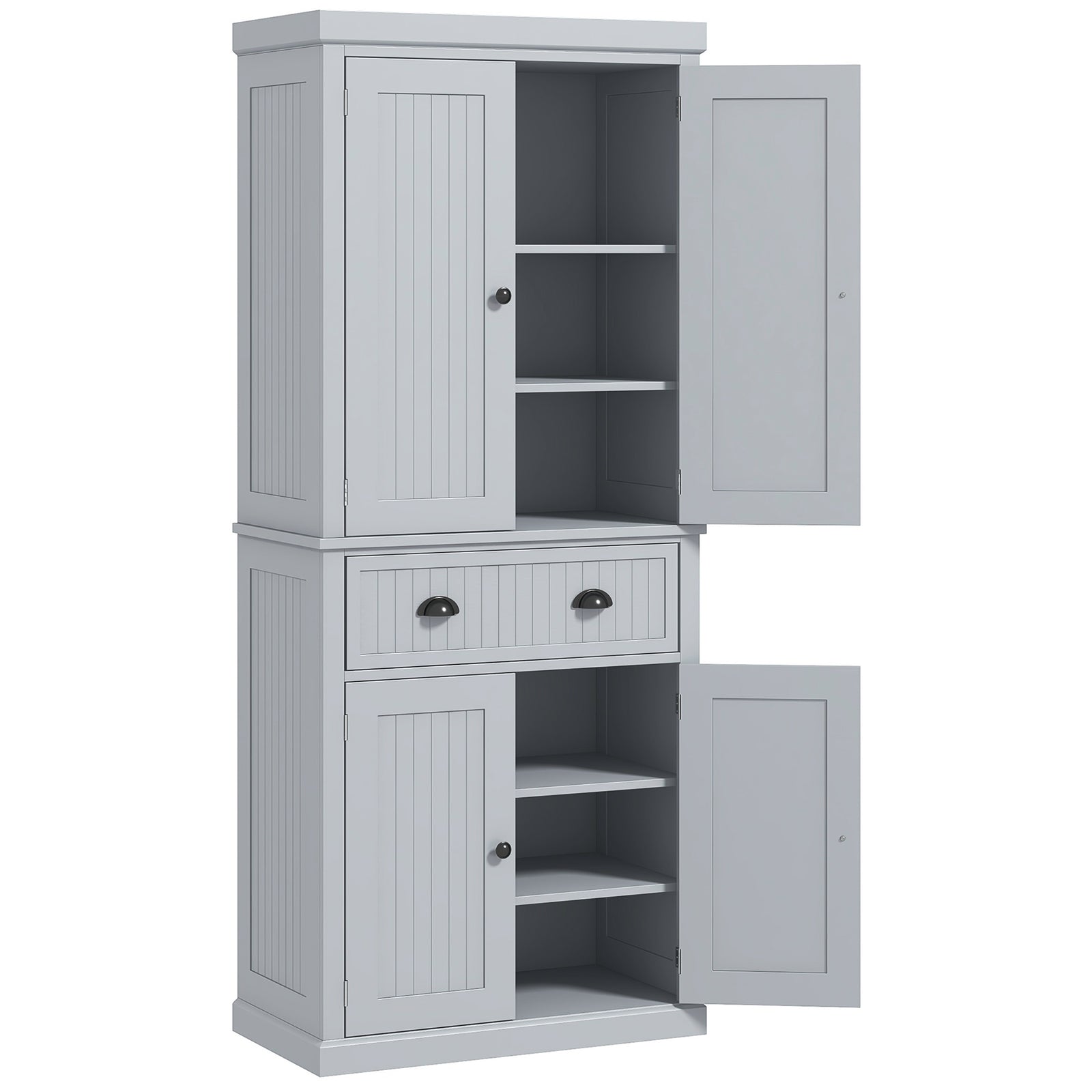 Freestanding Multi-Storage Kitchen Cabinet - Grey