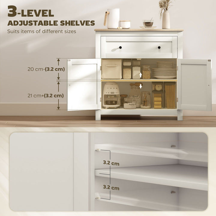 Sideboard Storage Cabinet, Modern Kitchen Cupboard with Adjustable She
