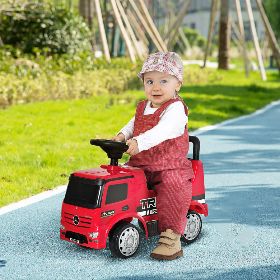 Compatible Kids Ride On Car Truck Mercedes Benz Licensed Toddler Foot To Floor Slider w/Under Seat Storage for 12 - 36 Months Red