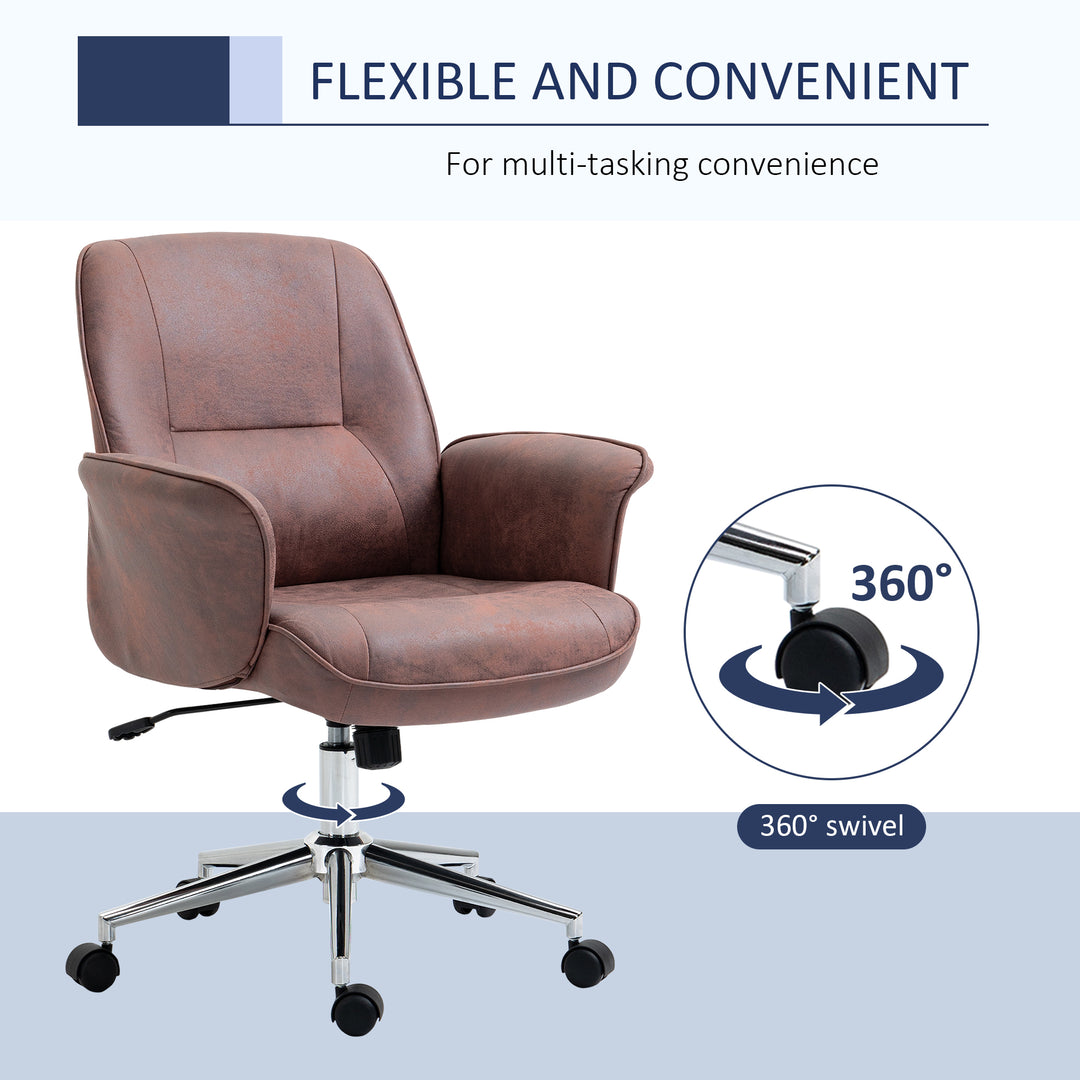 Office Chair, Desk Chair, Swivel Computer Chair with Armrest and Rolling Wheels for Home and Work, Red