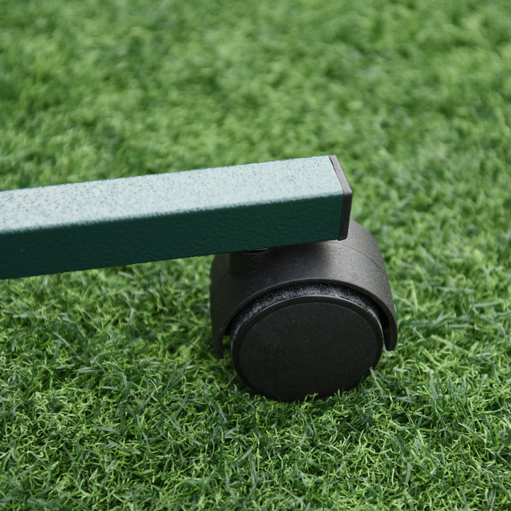 MCL Bird Perch Stand with Four Wheels, Feeding Bowls, for Small, Medium Birds, Green