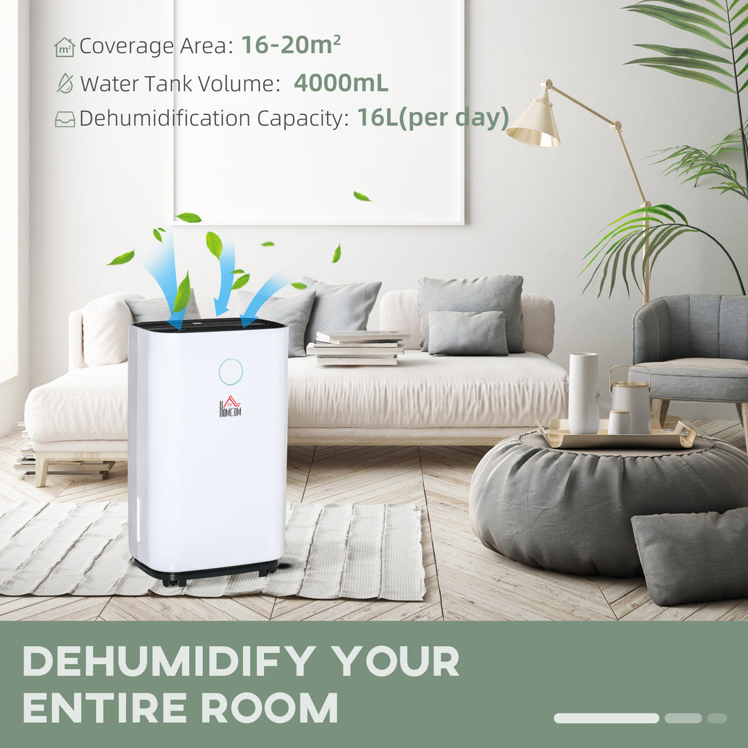 MCL 16L/Day Portable Dehumidifier for Home, with LED Screen, Sleep Mode, 24H Timer, Electric Air Dehumidifier for Damp Laundry Bedroom Basement