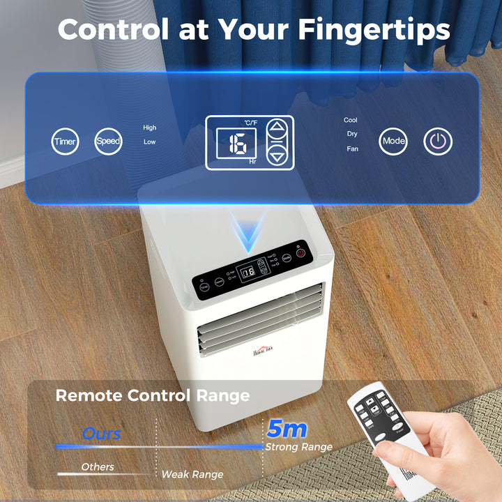 MCL Portable Air Conditioner 5000 BTU, 4-in-1 Cooling, Dehumidifier, Fan, Sleep Mode, Air Conditioning Unit with Digital Display & Remote Control, 24H Timer, Window Venting Kit, for Room up to 18㎡