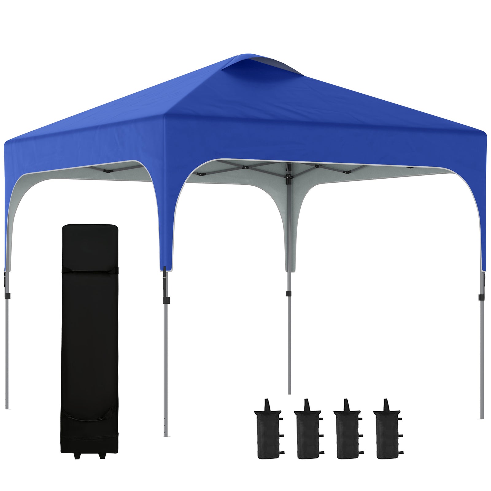 3 x 3(M) Pop Up Gazebo, UPF 50+ Foldable Canopy Tent with Wheeled Carrybag, 4 Leg Weight Bags, Height Adjustable Marquee Shelter 1 person easy setup for Outdoor Garden Patio Party, Blue