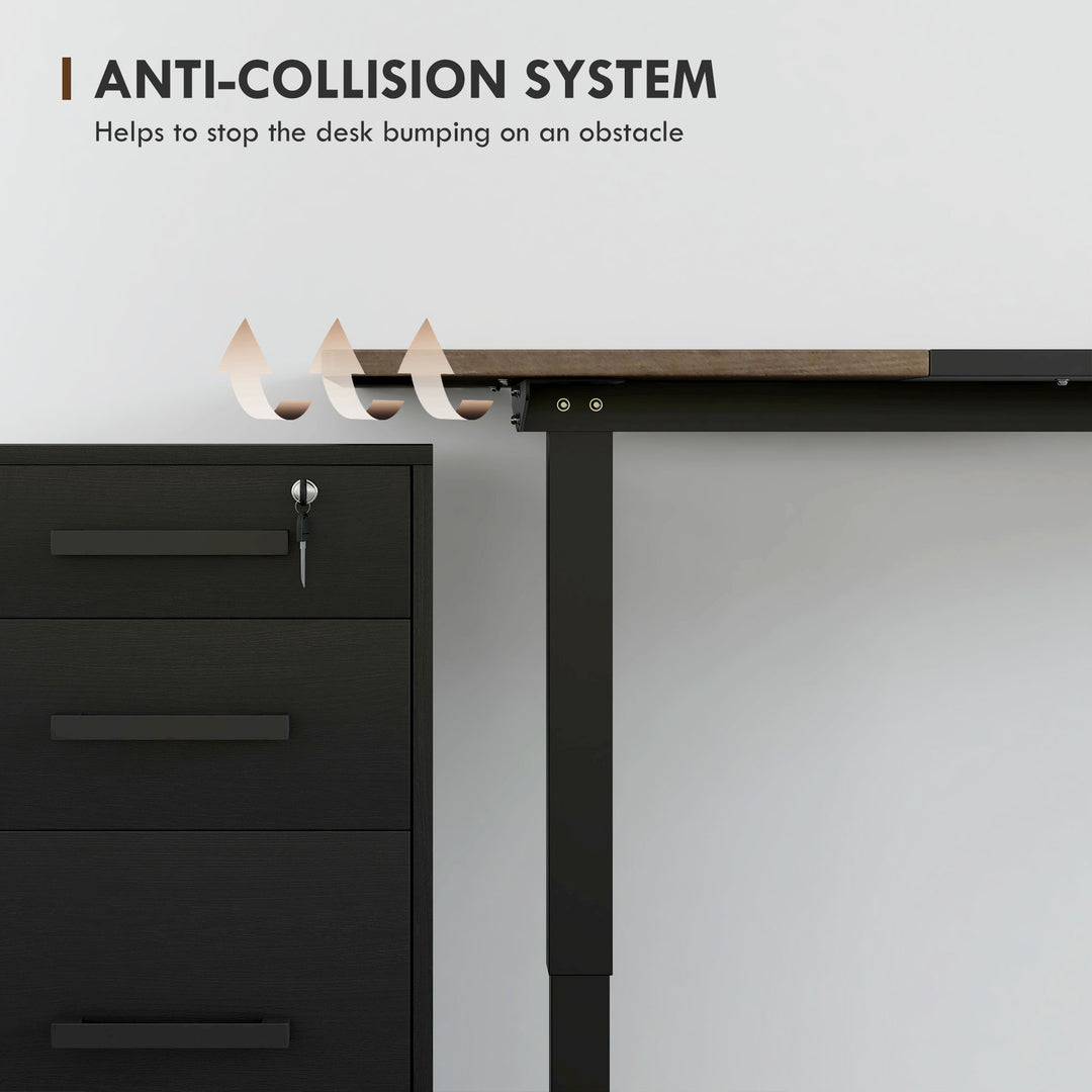 72-116cm Adjustable Electric Standing Desk, with LED Display - Black