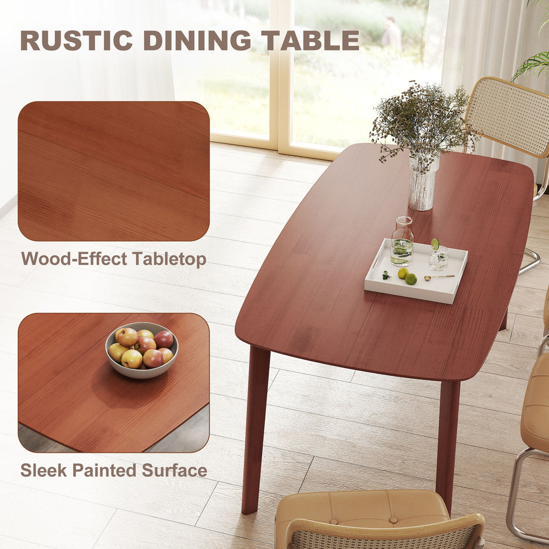 Pine Wood Rectangular Dining Table - Light Brown