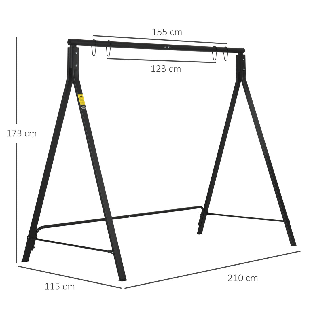 Steel Frame Multi-Swing Seat Frame - Black