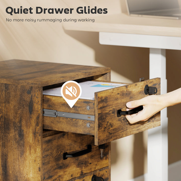 Three Drawer Wood-Effect Filing Cabinet
