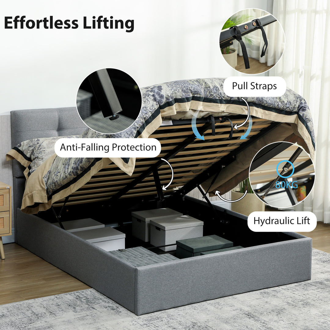 MCL 4ft6 Double Ottoman Bed with Gas Lift Storage - Grey