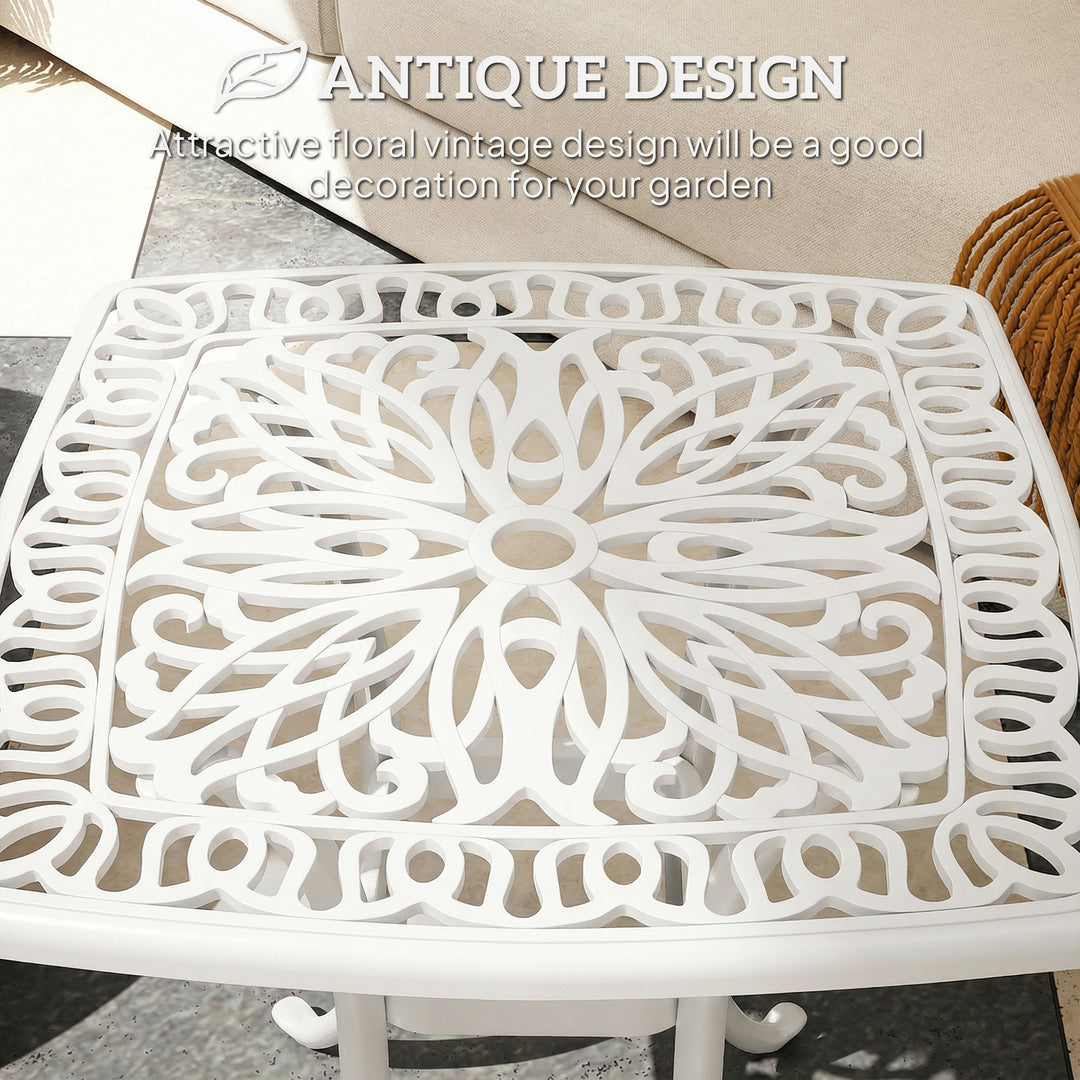 Outdoor Garden Table with 38mm Dia. Umbrella Hole, Cast Aluminium Pati