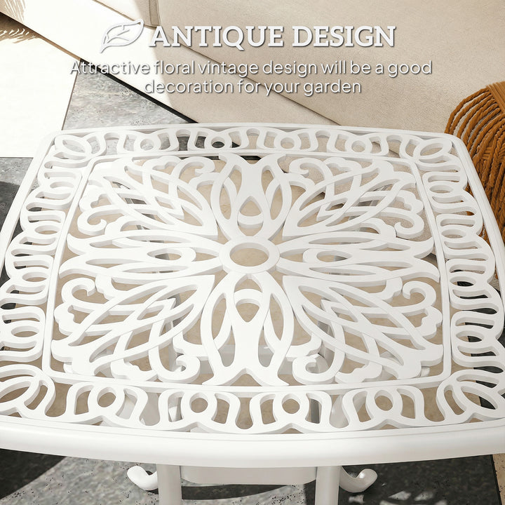 Outdoor Garden Table with 38mm Dia. Umbrella Hole, Cast Aluminium Pati