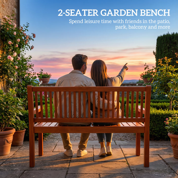 Garden Bench 2 Seater, Wooden Outdoor Bench with Waterproof Cover, Gar