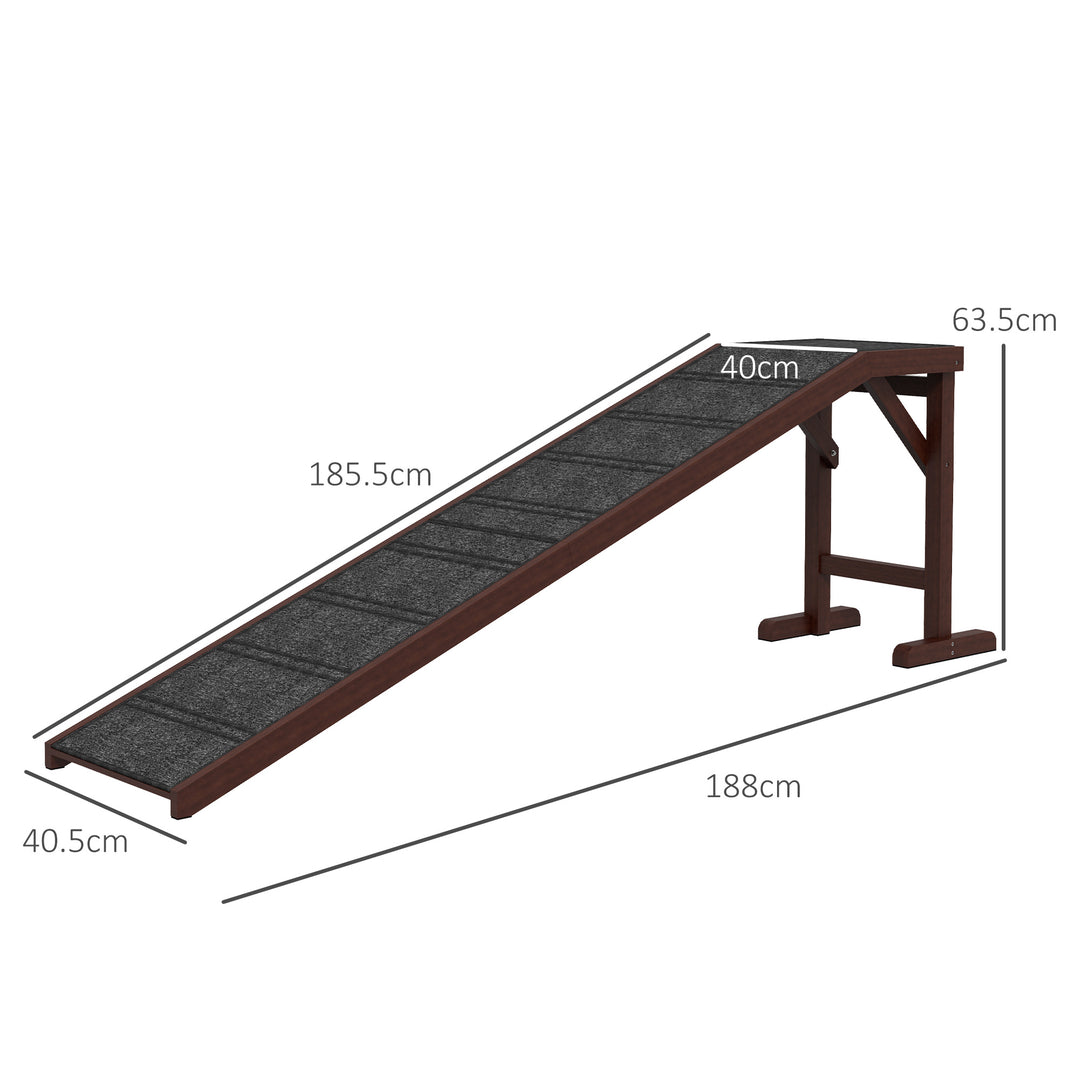 Pet Ramp for Dogs Cats Non-Slip Carpet Top Platform - Brown & Grey