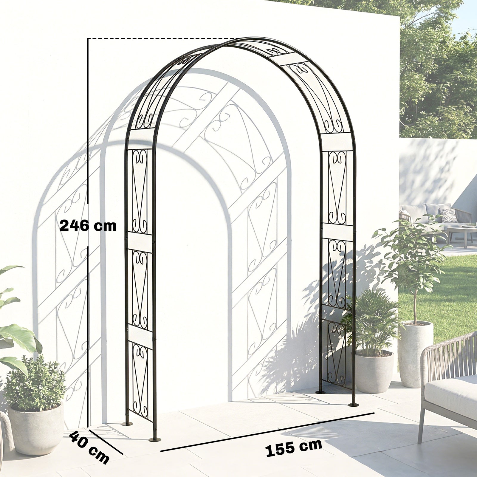 Garden Arch, Arbour Trellis for Climbing Plants, Rose Arch for Wedding