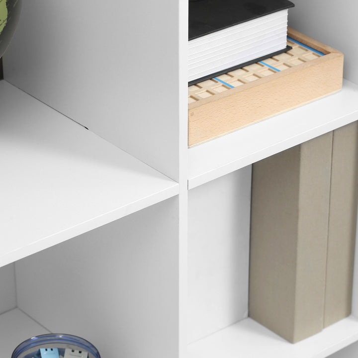 3-tier Step 6 Cubes Storage Unit Particle Board Cabinet Bookcase Organiser Home Office Shelves - White