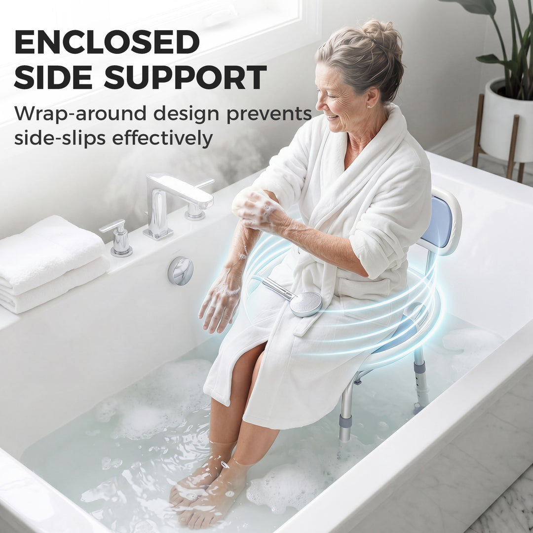 Shower Chair with Padded Seat Adjustable Height Shower Stool Bath Seat
