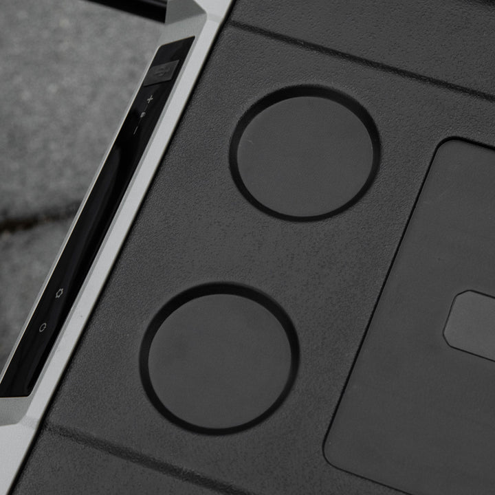 MCL 50L Car Refrigerator, Portable Compressor Cooler Box, Fridge Freezer w/ Inner LED Light, Foldable Handles, Cup Holders, 12/24V DC and 110-240V AC for Campervan RV Boat Travel Down to -20℃