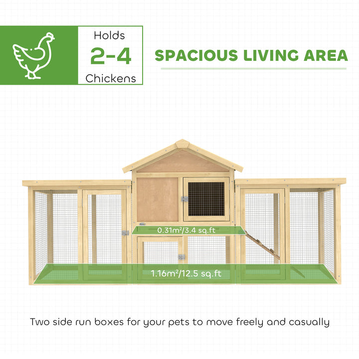 Large Chicken Coop, Wooden Outdoor Chicken Cage Poultry Hen House with