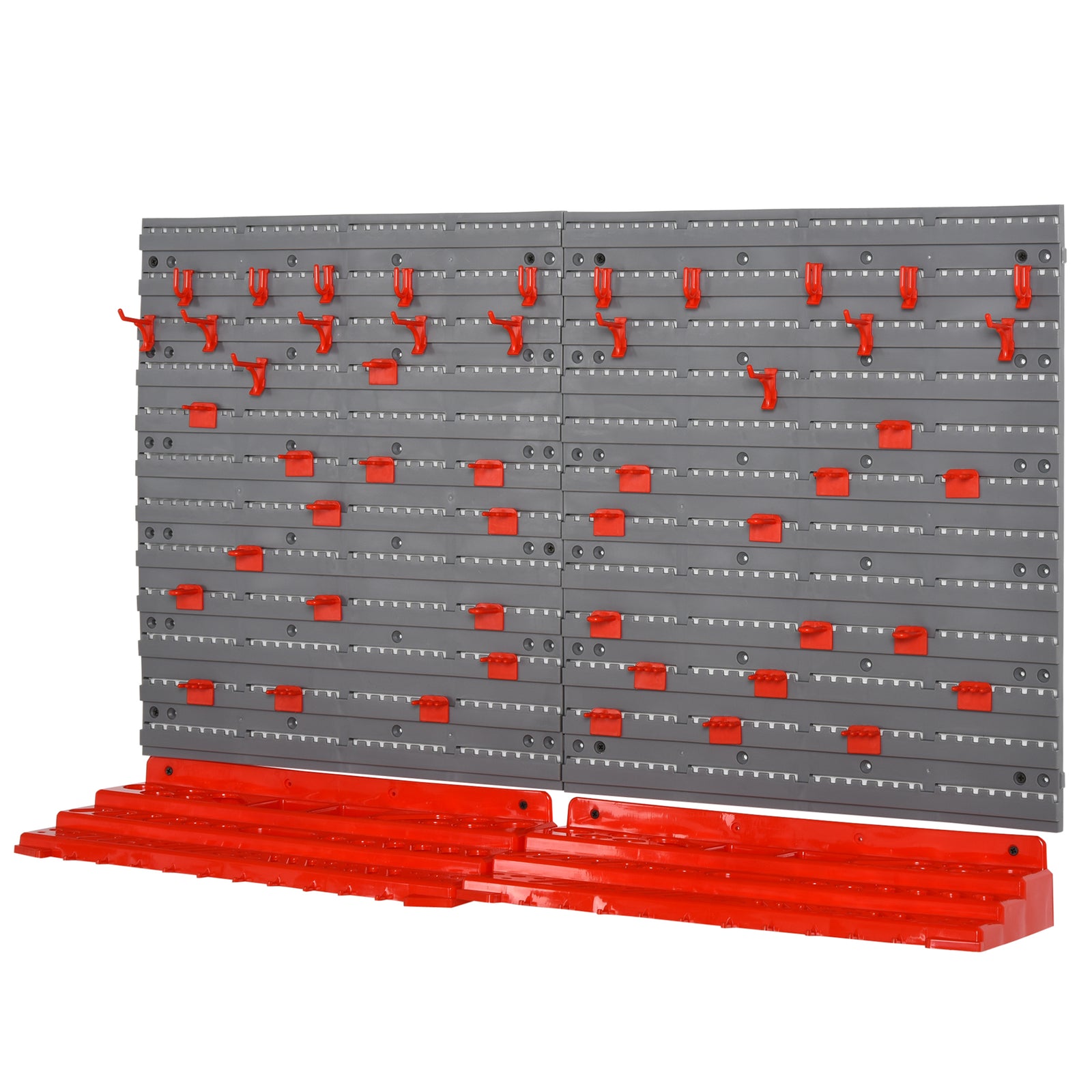 54 Pcs On-Wall Tool Equipment Holding Pegboard Home DIY Garage Organiser DIY w/ 50 Pegs 2 Shelves
