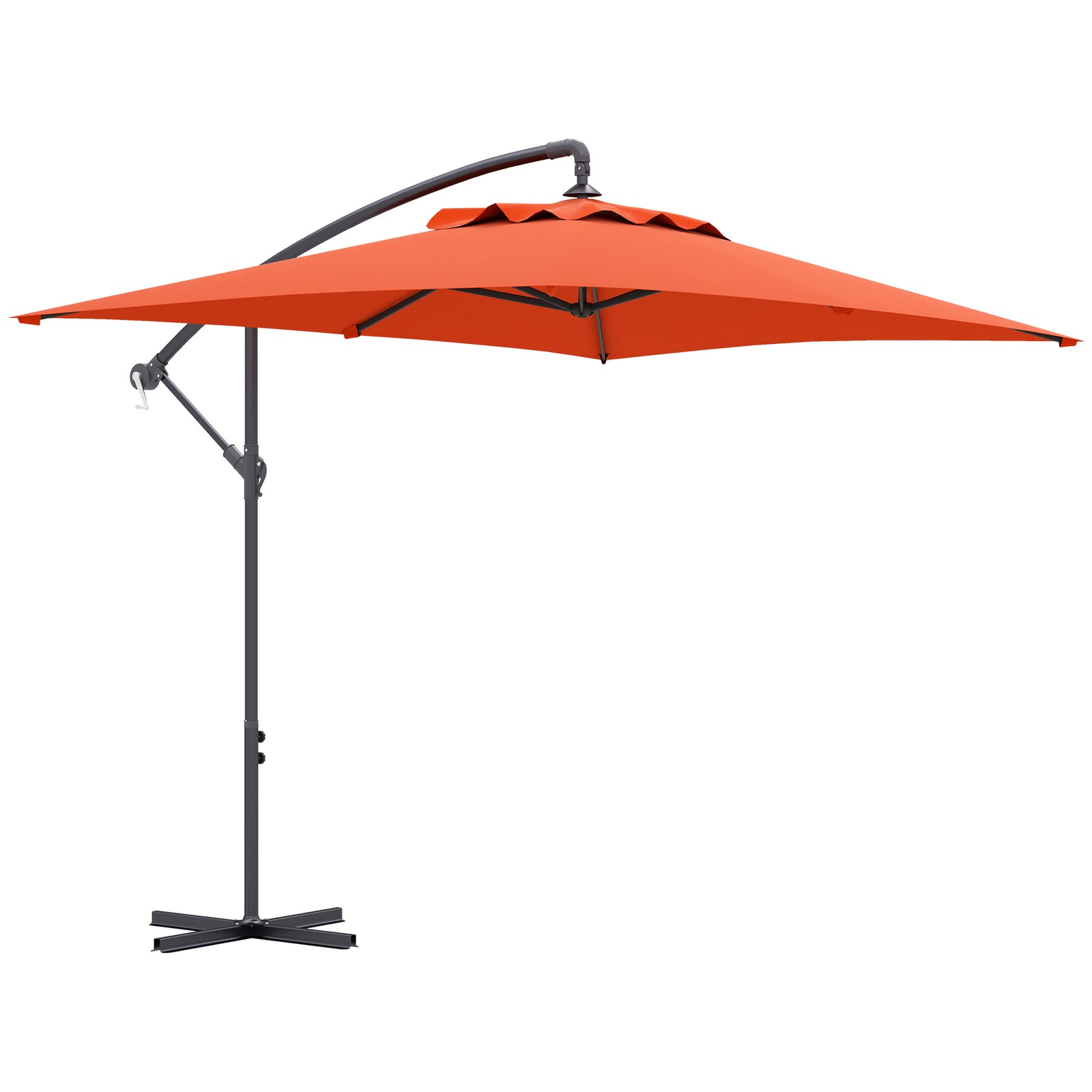 3(m) Cantilever Overhanging Parasol, with Cross Base - Orange