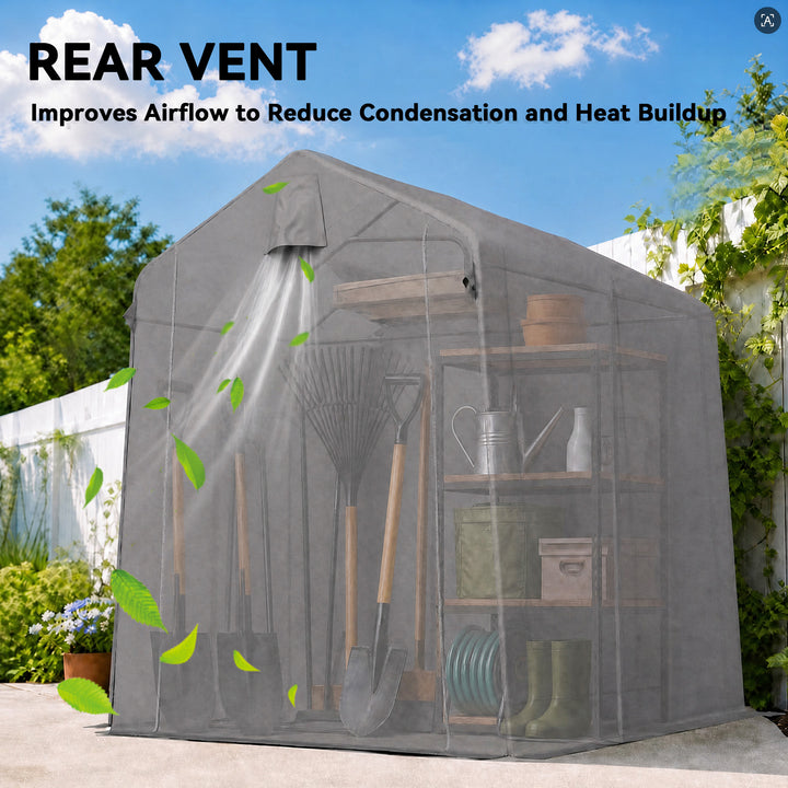 7.5 x 6.2 ft Outdoor Garden Storage Shed, Waterproof Bike Tent with Ro