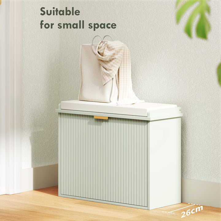Elegant Six Shoe Bench, with Top Seat - Green