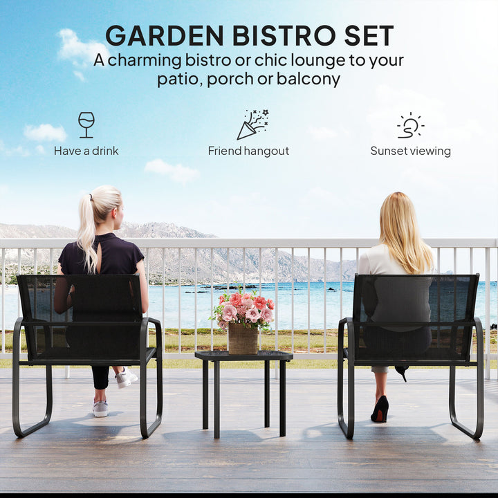 Three-Piece Garden Seating Set - Black