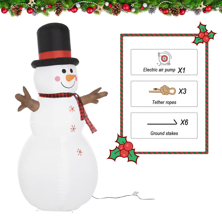 6ft Giant Inflatable Snowman Christmas Decoration w/ LED Lights Accessories Cute Family Fun Seasonal Outdoor Indoor