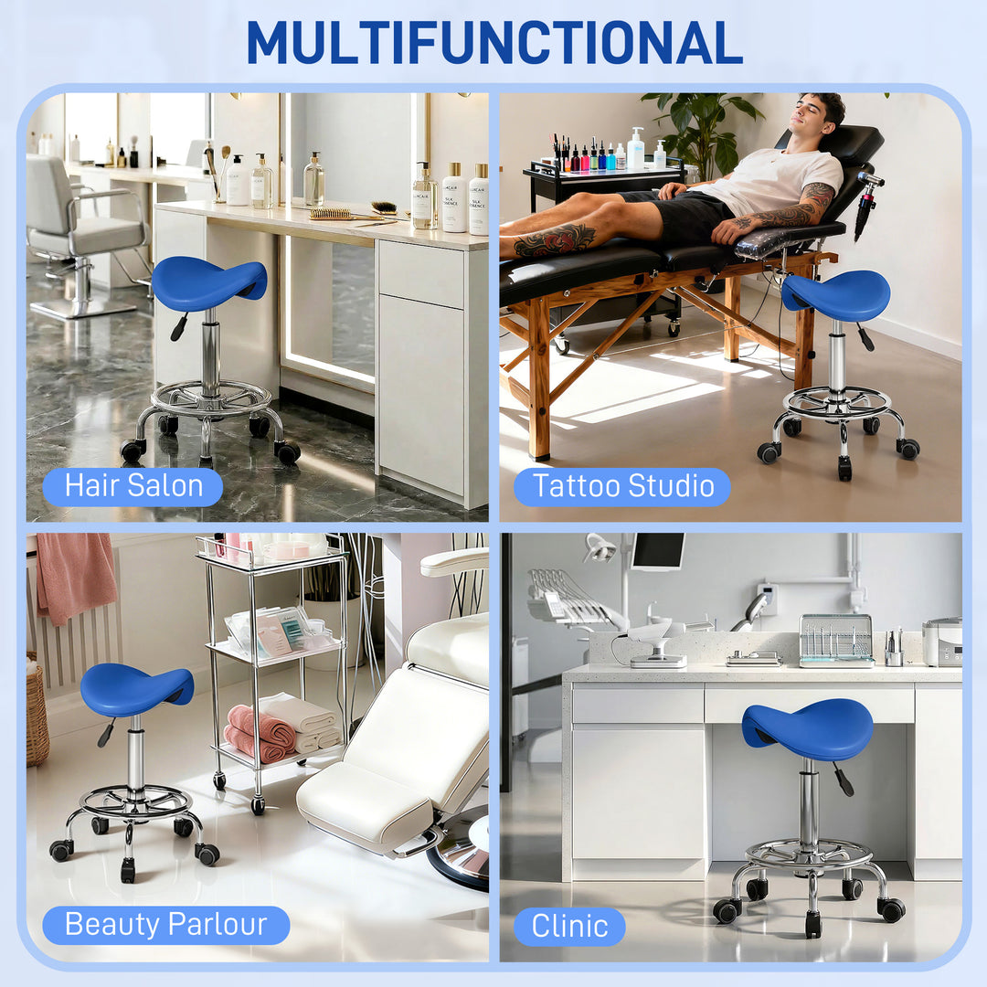 Salon Saddle Stool, Rolling Saddle Chair for Massage, Spa, Clinic, Bea