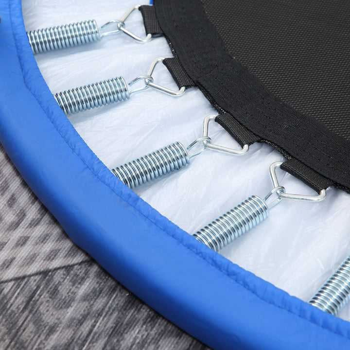 Φ96cm Mini Fitness Trampoline Home Gym Yoga Exercise Rebounder Indoor Outdoor Jumper with Safety Pad, Support Up to 100 KG, Blue and Black