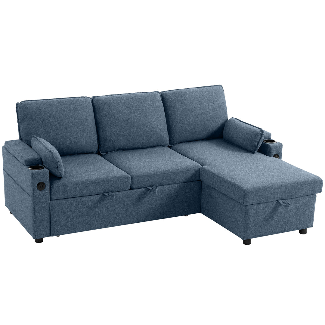 Corner Sofa Bed, L Shaped Sleeper Sectional Sofa with Reversible Stora