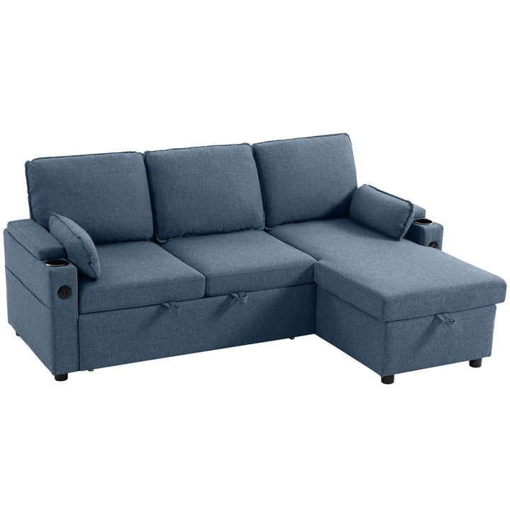 Corner Sofa Bed, L Shaped Sleeper Sectional Sofa with Reversible Stora